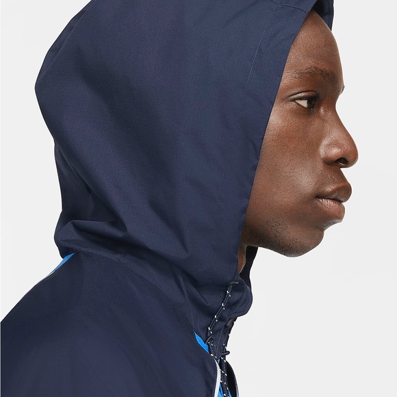 FC BARCELONA AWF MENS SOCCER HOODED JACKET SIZE MEDIUM FULL ZIP WATER REPELLENT - Picture 4 of 8